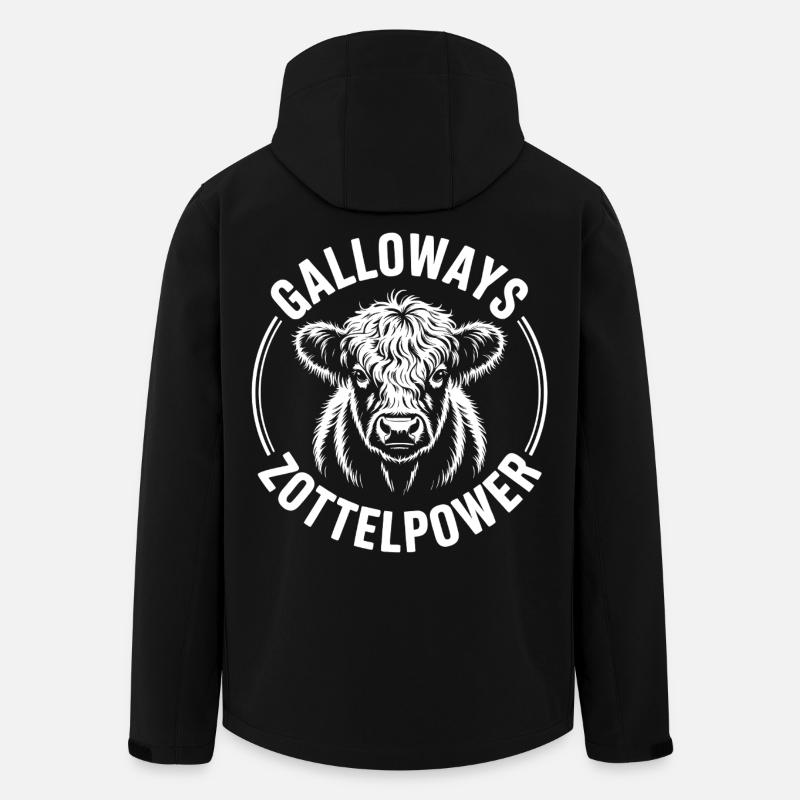 Tête de bœuf de Galloway - Veste softshell homme en polyester recyclé Stanley/Stella - noir