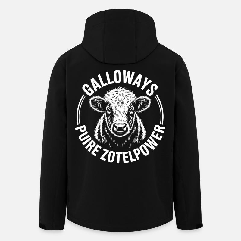 Tête de bœuf de Galloway - Veste softshell homme en polyester recyclé Stanley/Stella - noir