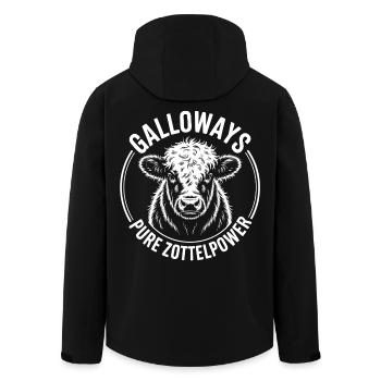 Galloway Beef Head - Men’s Recycled Softshell Jacket by Stanley/Stella - black - Back - AI Model Male 185 light (185cm)