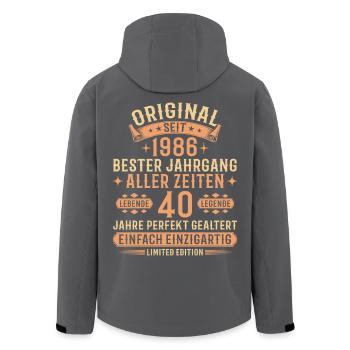 40. Geburtstag 1986 Jahrgang Legende Geschenk - Recycelte Männer Softshell-Jacke von Stanley/Stella - Schwarz - Hinten - AI Model Male 185 light (185cm)
