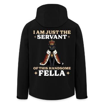 Roi Chat Noir Propriétaire de Chat Serviteur - Veste softshell homme en polyester recyclé Stanley/Stella - noir - Dos - AI Model Male 185 light (185cm)