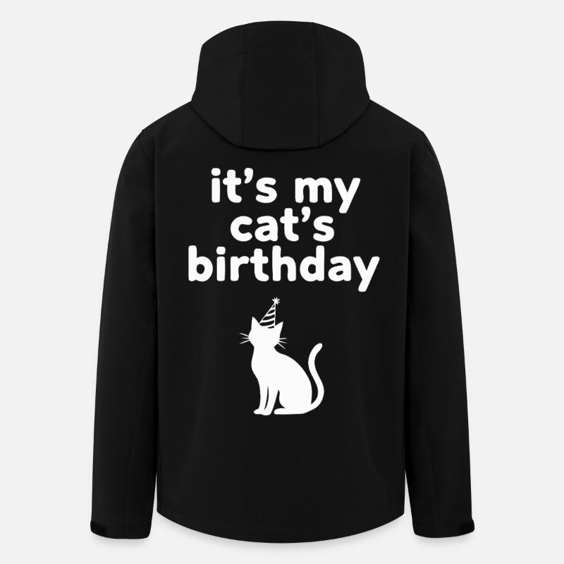 Funny Cat Birthday Party Hat - Men’s Recycled Softshell Jacket by Stanley/Stella - black