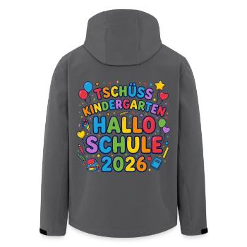 Tschüss Kindergarten Hallo Schule 2026 - Recycelte Männer Softshell-Jacke von Stanley/Stella - Schwarz - Hinten - AI Model Male 185 light (185cm)