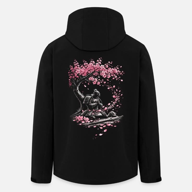 Cherry Blossom Sakura Cherry Blossom - Men’s Recycled Softshell Jacket by Stanley/Stella - black