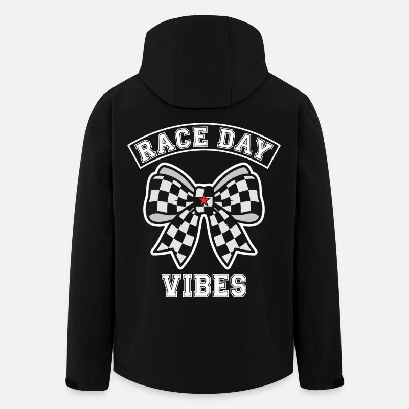 Race Day Vibes Plaid Bow - Men’s Recycled Softshell Jacket by Stanley/Stella - black