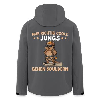 Klettern Coole Jungs gehen Bouldern Geschenk - Recycelte Männer Softshell-Jacke von Stanley/Stella - Schwarz - Hinten - AI Model Male 185 light (185cm)