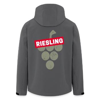 Riesling Rebe Vintage Weintrinker und Winzer Wein - Recycelte Männer Softshell-Jacke von Stanley/Stella - Schwarz - Hinten - AI Model Male 185 light (185cm)