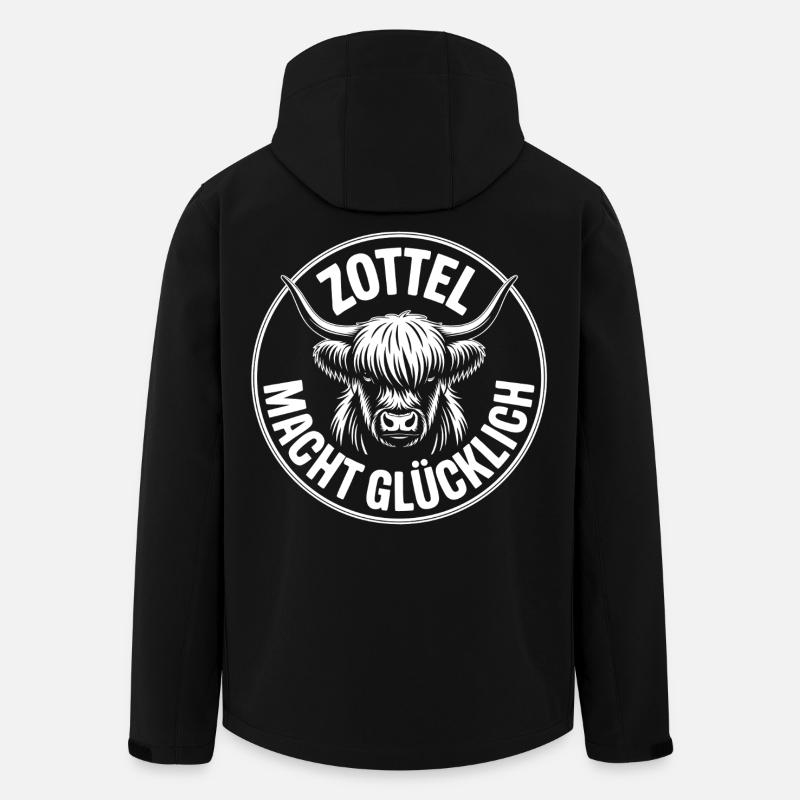 Shaggy rend les Highlands heureuses - Veste softshell homme en polyester recyclé Stanley/Stella - noir