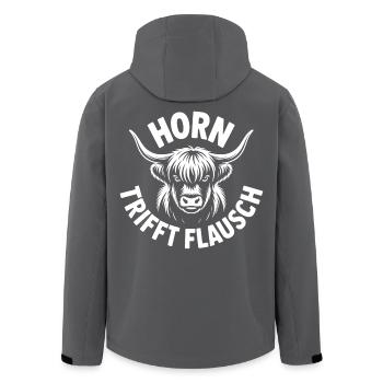 Highlands Horn trifft Flausch - Recycelte Männer Softshell-Jacke von Stanley/Stella - Schwarz - Hinten - AI Model Male 185 light (185cm)