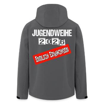 Jugendweihe - Jugendweihe 2026 - Recycelte Männer Softshell-Jacke von Stanley/Stella - Schwarz - Hinten - AI Model Male 185 light (185cm)