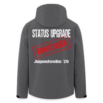 Jugendweihe - Jugendweihe 2026 - Recycelte Männer Softshell-Jacke von Stanley/Stella - Schwarz - Hinten - AI Model Male 185 light (185cm)