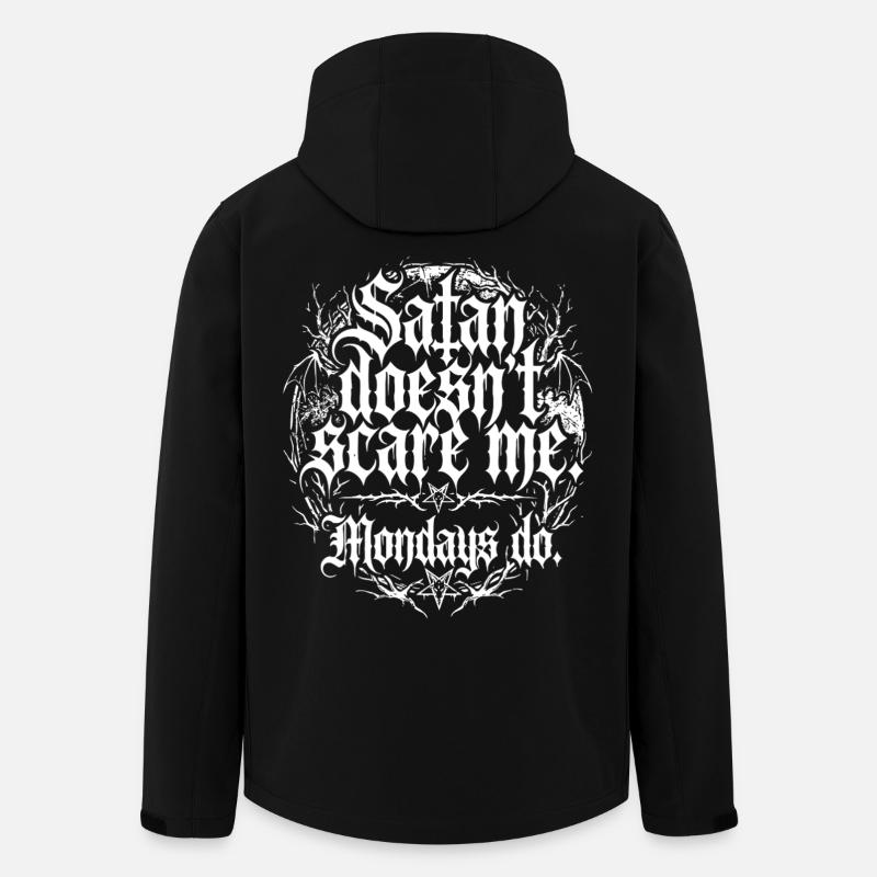 Satan Doesnt Scare Me Mondays Do - Recycelte Männer Softshell-Jacke von Stanley/Stella - Schwarz