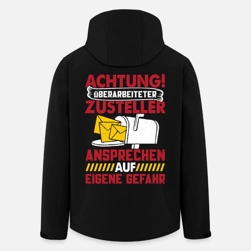Briefträger ACHTUNG ÜBERARBEITETER ZUSTELLER - Recycelte Männer Softshell-Jacke von Stanley/Stella - Schwarz