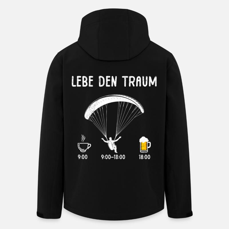 Paraglider LIVE THE DREAM Fun - Men’s Recycled Softshell Jacket by Stanley/Stella - black