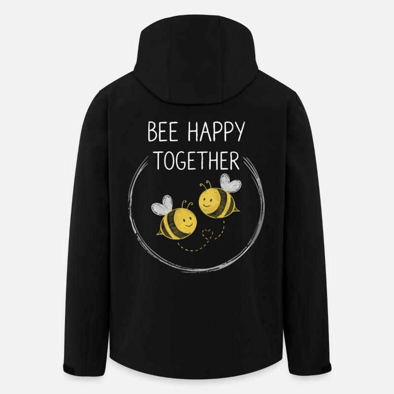 Bee Happy Together Bienen - Recycelte Männer Softshell-Jacke von Stanley/Stella - Schwarz