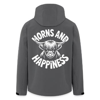 Highland Cow / Highland Beef – I Love Highlands - Men’s Recycled Softshell Jacket by Stanley/Stella - black - Back - AI Model Male 185 light (185cm)