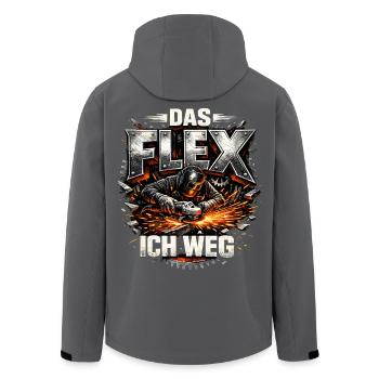 Schlosser Schweißer Das Flex ich weg - Recycelte Männer Softshell-Jacke von Stanley/Stella - Schwarz - Hinten - AI Model Male 185 light (185cm)