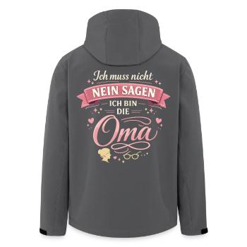 Oma Ich muss nicht nein sagen - Recycelte Männer Softshell-Jacke von Stanley/Stella - Schwarz - Hinten - AI Model Male 185 light (185cm)