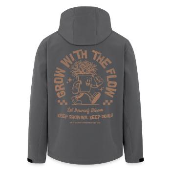 Grow With The Flow Pflanzenbecher - Recycelte Männer Softshell-Jacke von Stanley/Stella - Schwarz - Hinten - AI Model Male 185 light (185cm)