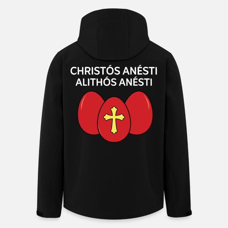 Christos Anesti Alithos Anesti Pâques grecques - Veste softshell homme en polyester recyclé Stanley/Stella - noir