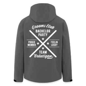 Grooms Club Bachelor Party Team Bräutigam - Recycelte Männer Softshell-Jacke von Stanley/Stella - Schwarz - Hinten - AI Model Male 185 light (185cm)