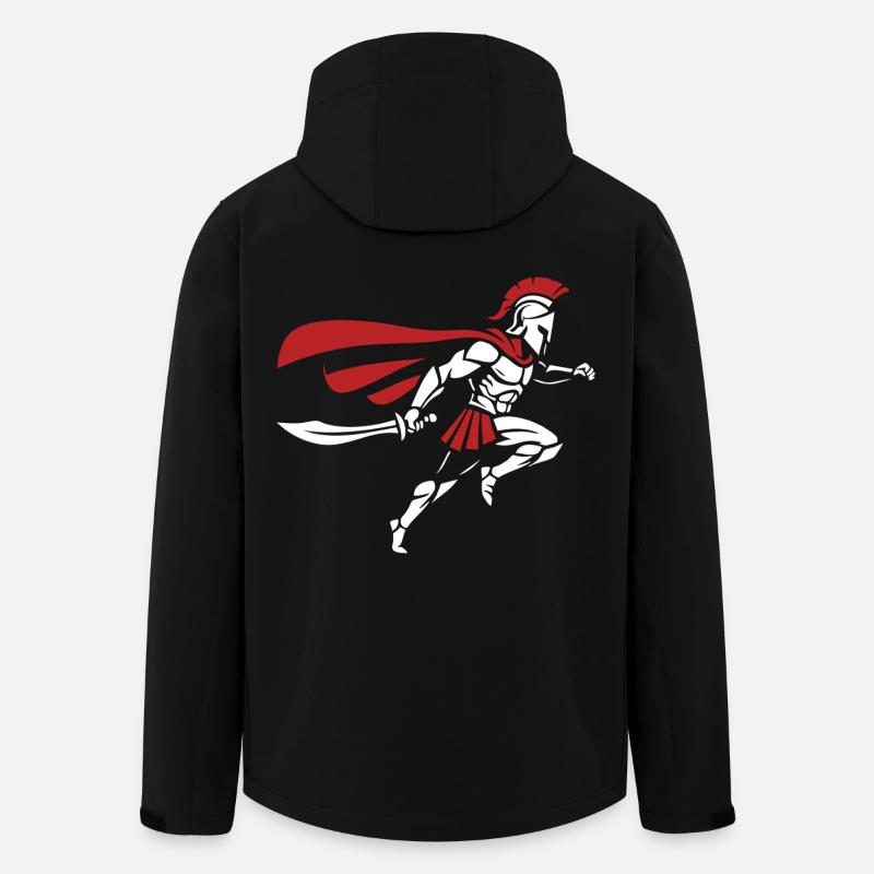 Spartan Sprint Sword Maskottchen Spartan Runner - Recycelte Männer Softshell-Jacke von Stanley/Stella - Schwarz