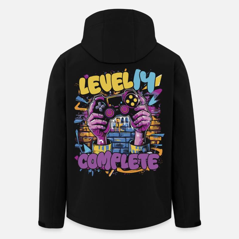 Level 14 Complete Gaming Graffiti - Men’s Recycled Softshell Jacket by Stanley/Stella - black