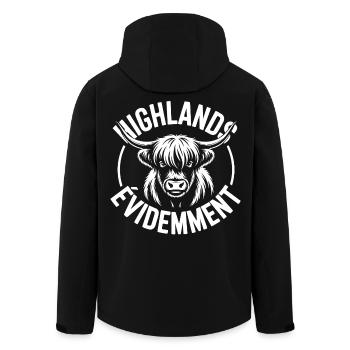 Highland-Kuh-Logo - Recycelte Männer Softshell-Jacke von Stanley/Stella - Schwarz - Hinten - AI Model Male 185 light (185cm)