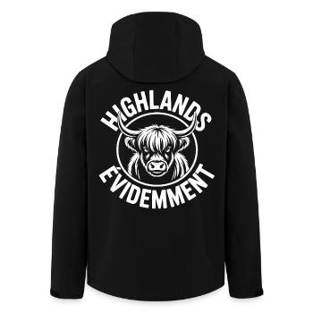 Scottish Highland Cow – Highland Cow - Men’s Recycled Softshell Jacket by Stanley/Stella - black - Back - AI Model Male 185 light (185cm)