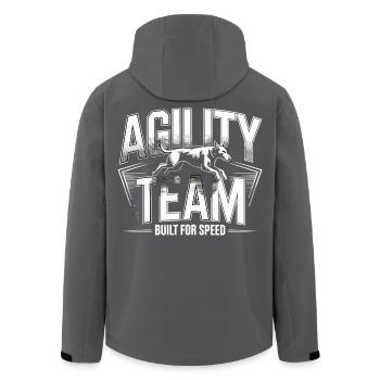 Sports canins d’équipe d’agilité – Conçus pour la vitesse - Veste softshell homme en polyester recyclé Stanley/Stella - noir - Dos - AI Model Male 185 light (185cm)