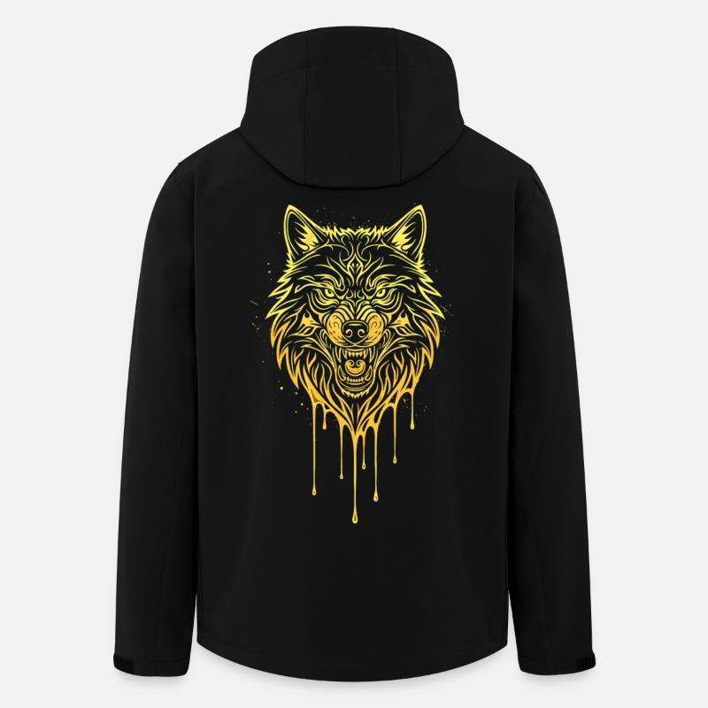 Wolf Head Édition Or - Veste softshell homme en polyester recyclé Stanley/Stella - noir