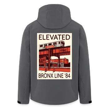Elevated Bronx Line 84 Graphic - Men’s Recycled Softshell Jacket by Stanley/Stella - black - Back - AI Model Male 185 light (185cm)