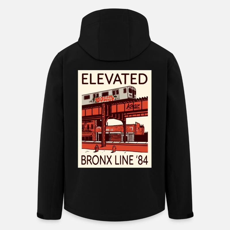 Elevated Bronx Line 84 Graphic - Men’s Recycled Softshell Jacket by Stanley/Stella - black