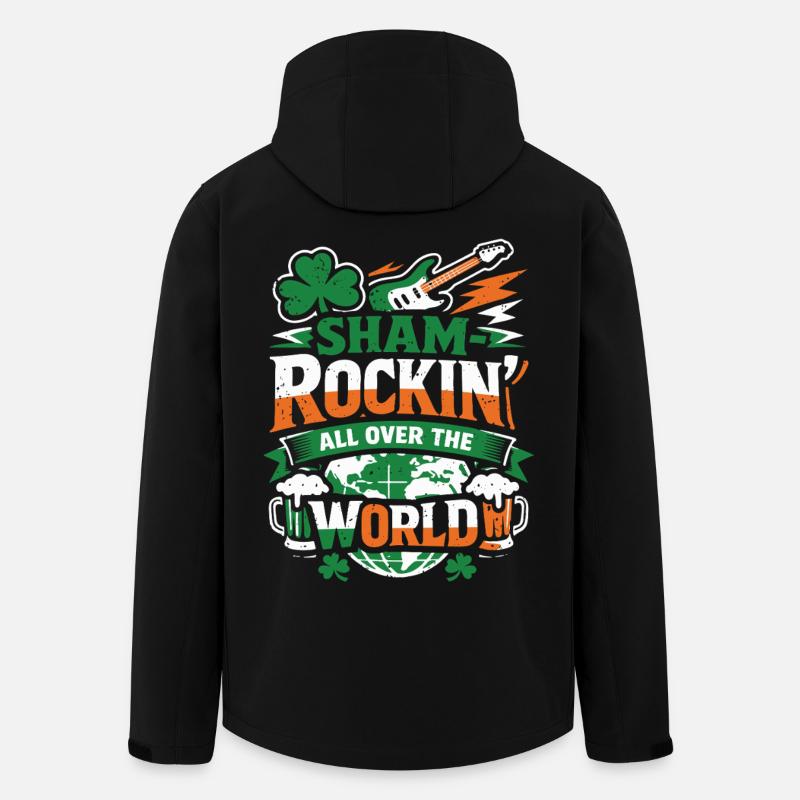 ShamRockin partout dans le monde - Veste softshell homme en polyester recyclé Stanley/Stella - noir