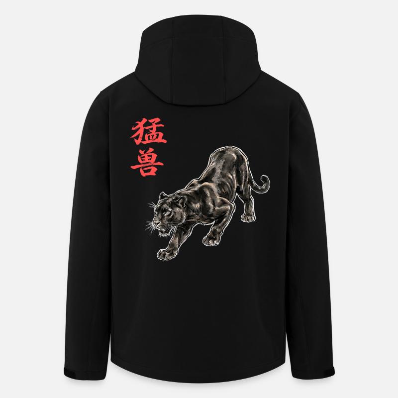 Schwarze Raubkatze Kampfkunst Panther - Recycelte Männer Softshell-Jacke von Stanley/Stella - Schwarz