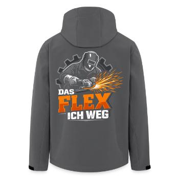 Handwerker Das Flex Ich Weg Lustig - Recycelte Männer Softshell-Jacke von Stanley/Stella - Schwarz - Hinten - AI Model Male 185 light (185cm)