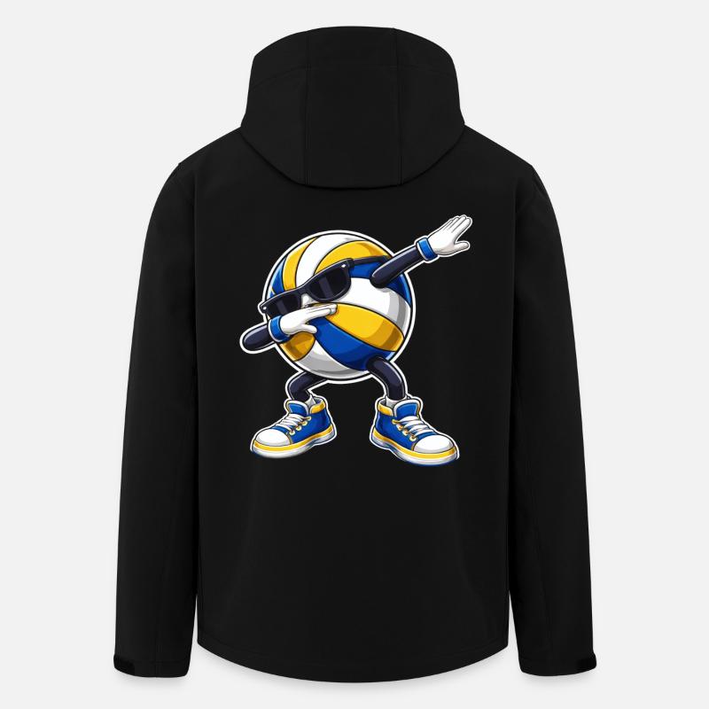 Volley-ball Dab Joueur de volley-ball Dab - Veste softshell homme en polyester recyclé Stanley/Stella - noir