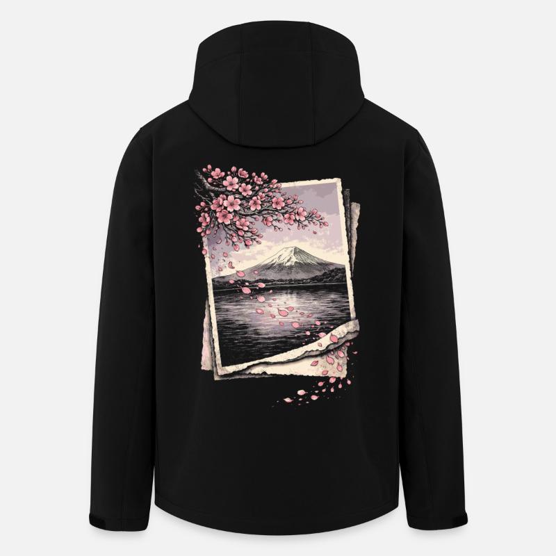 Cherry Blossom Sakura Cherry Blossom - Men’s Recycled Softshell Jacket by Stanley/Stella - black