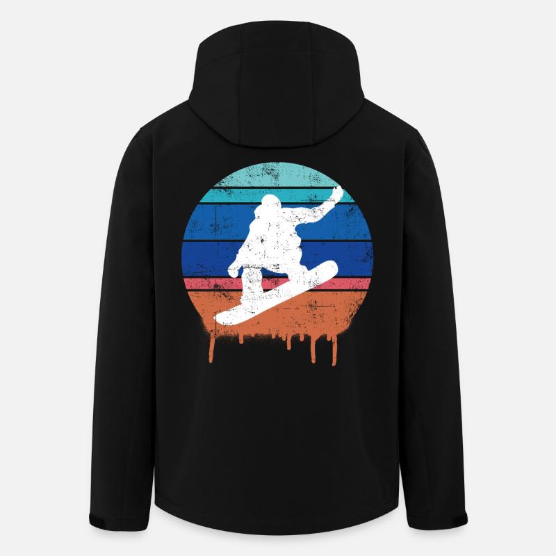 Snowboard Retro - Recycelte Männer Softshell-Jacke von Stanley/Stella - Schwarz