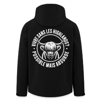 Vivre Sans Highlands - Veste softshell homme en polyester recyclé Stanley/Stella - noir - Dos - AI Model Male 185 light (185cm)