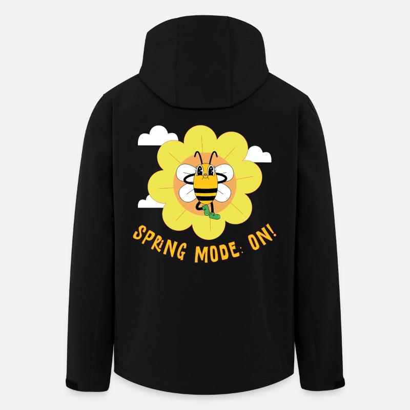 Spring Mode On – Cheerful Spring Motif - Men’s Recycled Softshell Jacket by Stanley/Stella - black