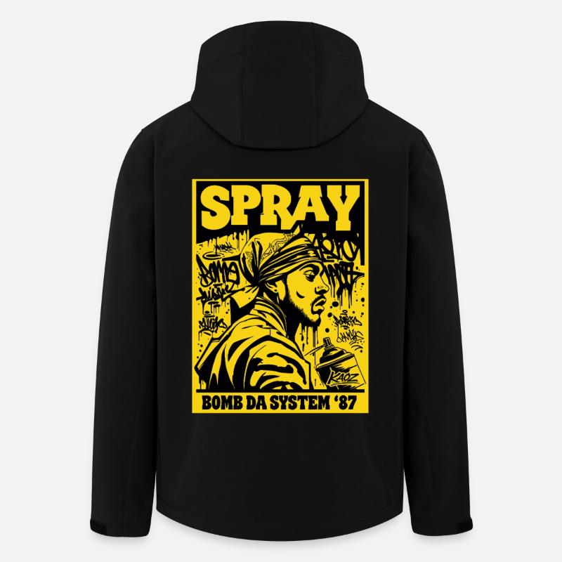 Sprühbombe Da System 87 - Recycelte Männer Softshell-Jacke von Stanley/Stella - Schwarz