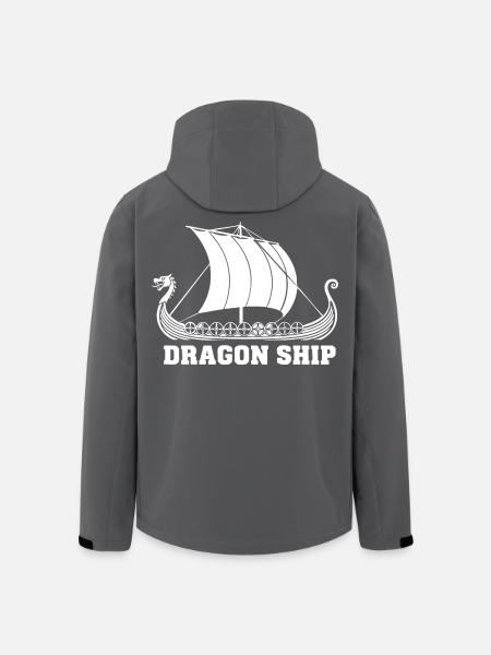 Drakkar-Drachen-Schiff Wikinger-Norse-Schiff - Recycelte Männer Softshell-Jacke von Stanley/Stella - Schwarz