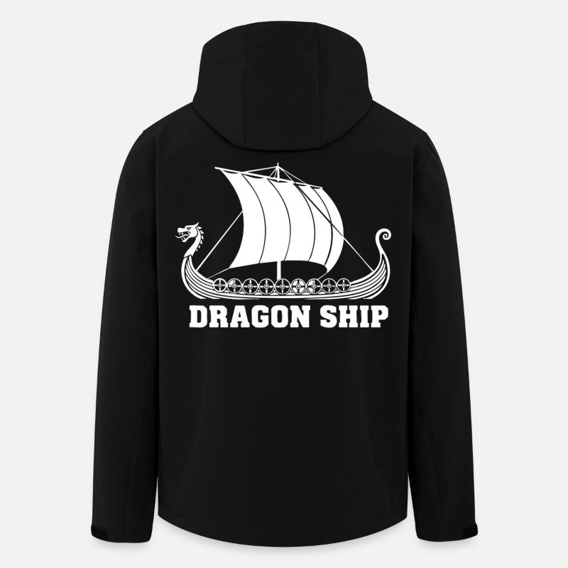 Drakkar-Drachen-Schiff Wikinger-Norse-Schiff - Recycelte Männer Softshell-Jacke von Stanley/Stella - Schwarz