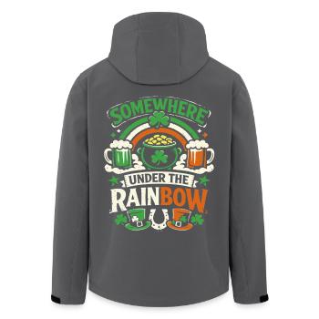 Sous l’arc-en-ciel | La Saint-Patrick - Veste softshell homme en polyester recyclé Stanley/Stella - noir - Dos - AI Model Male 185 light (185cm)