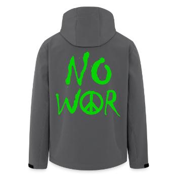 PAS DE GUERRE – Déclaration pour la paix contre la guerre - Veste softshell homme en polyester recyclé Stanley/Stella - noir - Dos - AI Model Male 185 light (185cm)