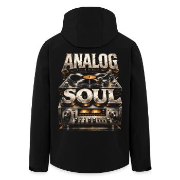 Collectionneur de vinyles, collectionneur de disques Analog Soul - Veste softshell homme en polyester recyclé Stanley/Stella - noir - Dos - AI Model Male 185 light (185cm)
