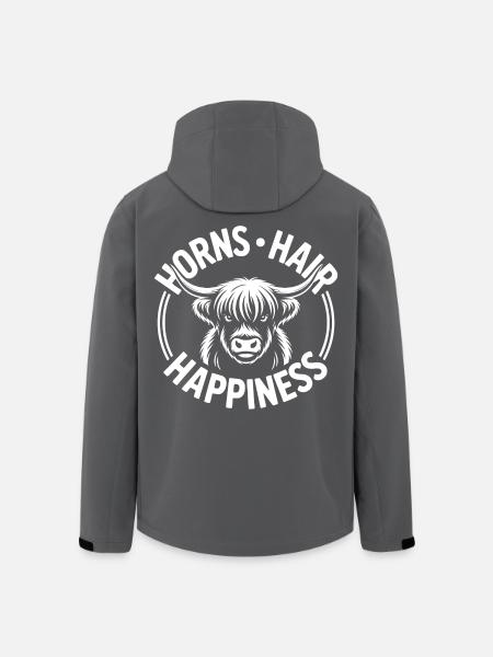 Horns Hair Happiness Highlands - Men’s Recycled Softshell Jacket by Stanley/Stella - black