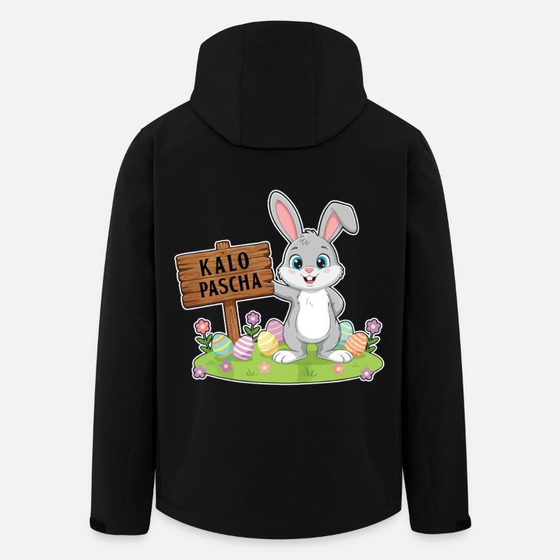 Pâques grec Kalo Pascha Joyeuses Pâques - Veste softshell homme en polyester recyclé Stanley/Stella - noir