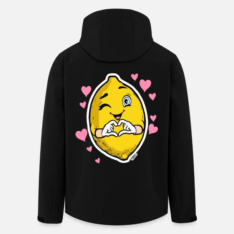Lemon Heart Wink Emblem - Recycelte Männer Softshell-Jacke von Stanley/Stella - Schwarz